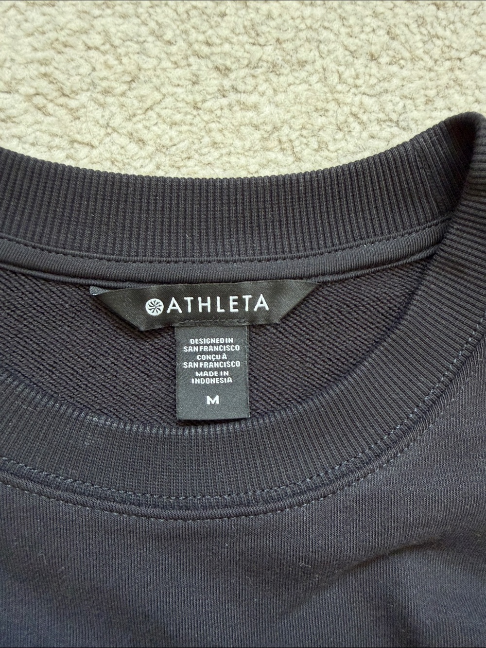 Athleta Terry Cropped Crew Sweatshirt, size M, EUC. - Picture 4 of 5